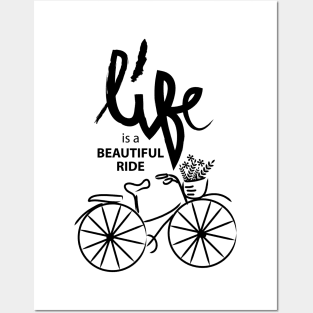 Life is a journey enjoy the ride. Motivational quote. Posters and Art